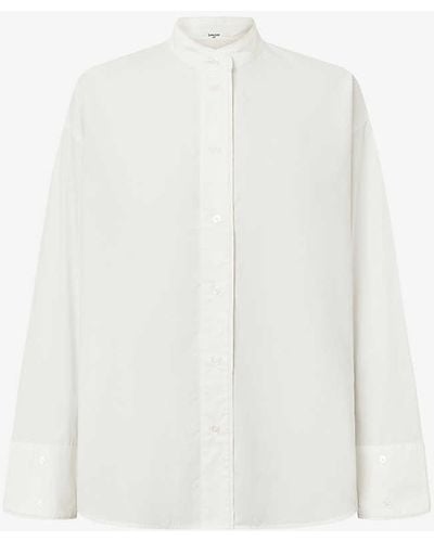 Lovechild 1979 Zuri Mandarin-collar Relaxed-fit Organic-cotton Shirt - White