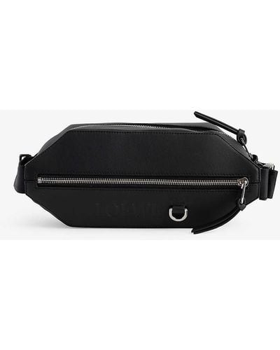 Loewe Convertible Sling Leather Cross-body Bag - Black