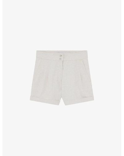 IRO Canva High-rise Cotton-blend Shorts - White