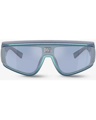 Dolce & Gabbana Dg6177 Rectangle-frame Nylon Sunglasses - Blue