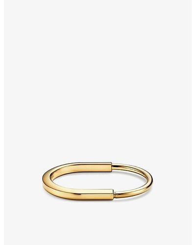 Tiffany & Co. Lock 18ct Yellow-gold Bangle Bracelet - Natural