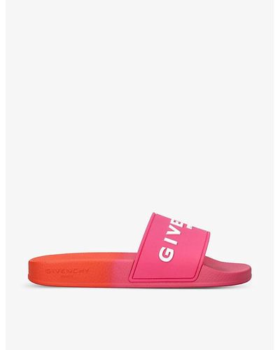 Givenchy Logo-detail Rubber Sliders - Pink
