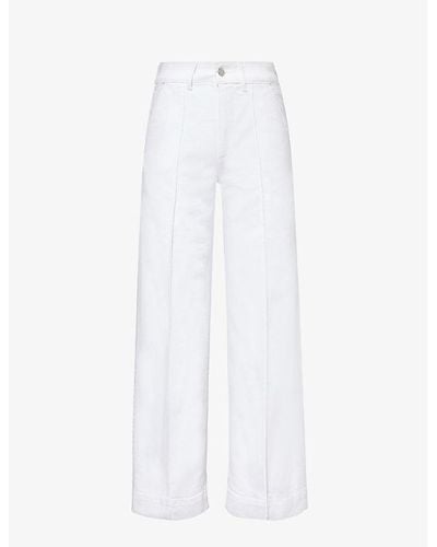 PAIGE Sasha Straight-leg High-rise Stretch-denim Jeans - White