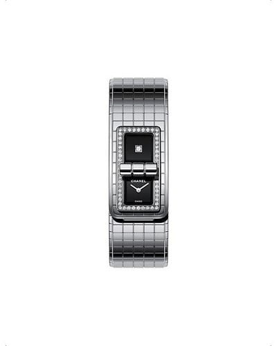 Chanel H5145 Code Coco Steel And Diamond Watch - White