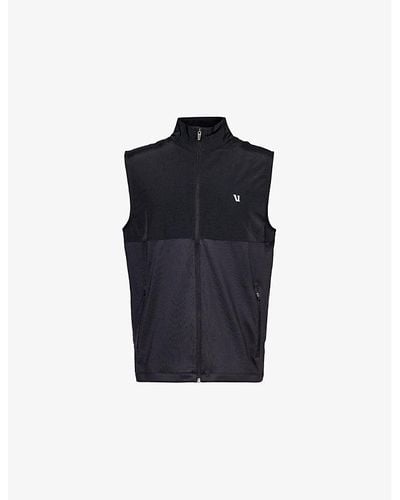 Vuori Sunday Element Logo-embroidered Stretch-recycled-polyester Gilet - Blue