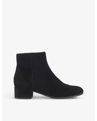 Dune Pippie Wide-fit Suede Ankle Boots - Black