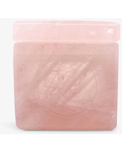 The Alkemistry Unisex Hand-carved Rose Quartz Jewellery Box - Pink