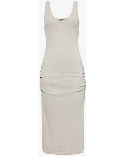 James Perse Skinny Slim-fit Cotton-blend Midi Dress - White