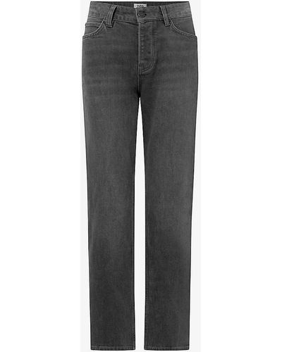 Twist & Tango Anderline Straight-leg High-rise Stretch Organic-cotton Jeans - Grey