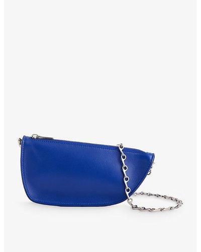 Burberry Shield Micro Leather Shoulder Bag - Blue