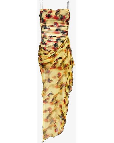Bec & Bridge Fiore Floral-print Stretch-woven Maxi Dress - Metallic