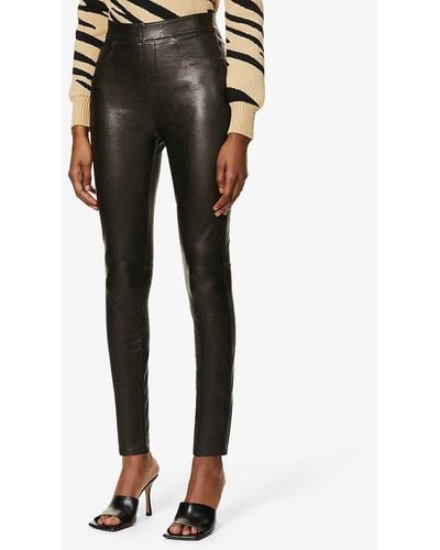 Spanx Like Leather Skinny High-rise Faux-leather Trousers X - Black