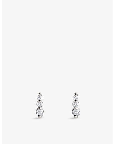 The Alkemistry Dinny Hall Shuga Tapering Triple 14ct White-gold And Diamond Earrings