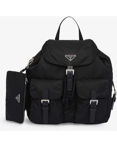 Prada Re-nylon Drawstring Recycled-nylon Backpack - Black