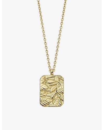Astley Clarke Terra Strength Engravable Locket 18ct Yellow Gold-vermeil Necklace - Metallic