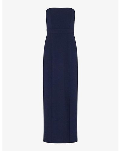 Whistles Vy Gemma Strapless Stretch Recycled-polyester Maxi Dress - Blue