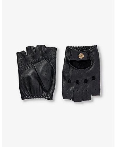 Dents Snetterton Fingerless Leather Glove - Black