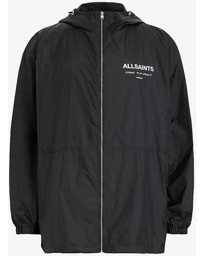 AllSaints Underground Logo Text-print Shell Jacket - Black