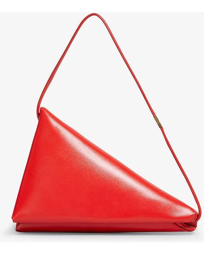 Marni Prisma Leather Shoulder Bag - Red