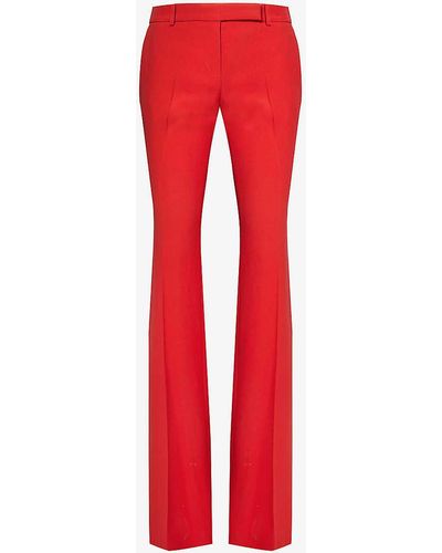Alexander McQueen Bootcut Low-rise Crepe Trousers - Red