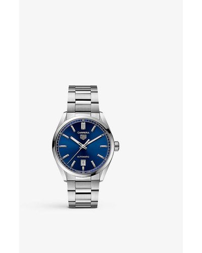 Tag Heuer Wbn2112.ba0639 Carrera Stainless-steel Automatic Watch - Blue