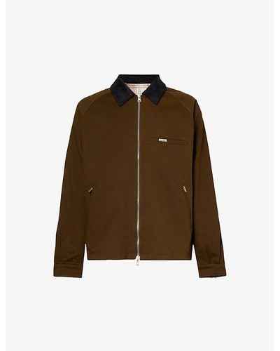 Represent Reversible Point-collar Cotton-twill Jacket - Brown