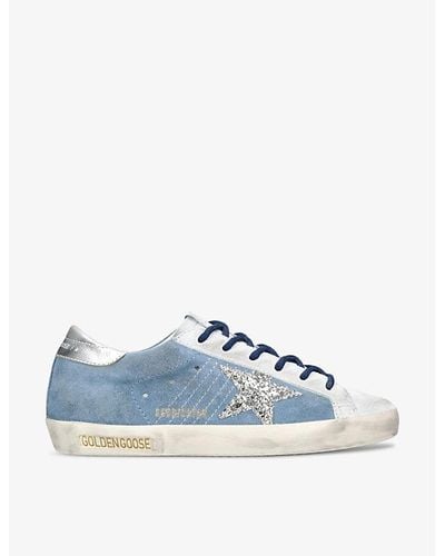 Golden Goose Super Star 82369 Logo-print Leather Low-top Sneakers - Blue