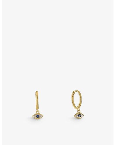 OMA THE LABEL Bad Belle 18ct Gold-plated Silver And Cubic Zirconia Earrings - White