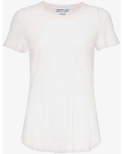 James Perse Sheer Slub Short-sleeved Cotton T-shirt - White