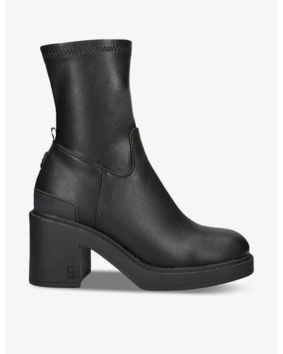 KG by Kurt Geiger Tate Tonal-stitch Faux-leather Heeled Ankle Boots - Black