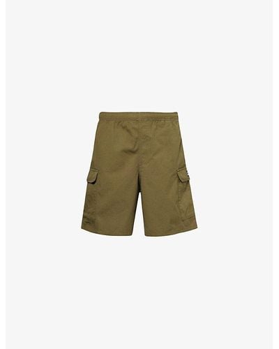 Obey Route Brand-patch Regular-fit Cotton Shorts - Green