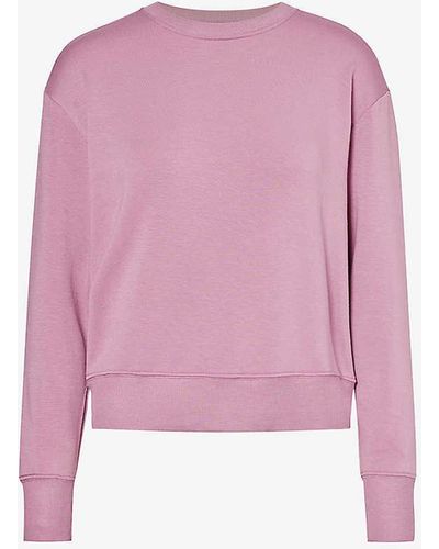 Splits59 Round-neck Relaxed-fit Stretch-woven Sweatshirt - Pink