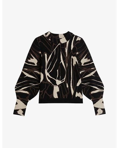 Ted Baker Marelia Abstract Knitted Sweater - Black