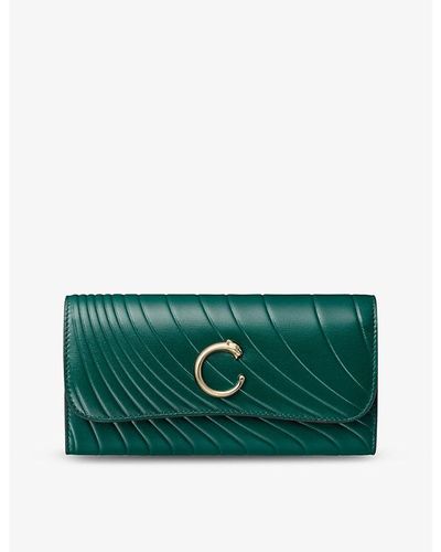 Cartier Panthère De International Leather Wallet - Green
