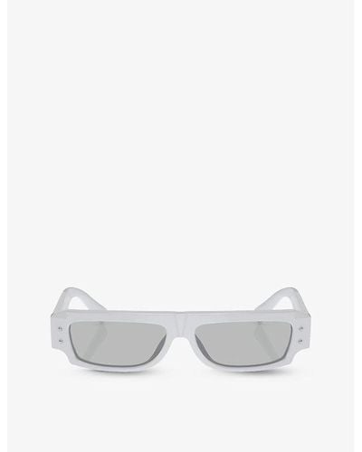 Dolce & Gabbana Dg4458 Rectangle-frame Acetate Sunglasses - White