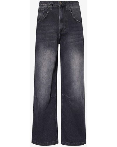 Jaded London Colossus baggy Faded-wash Relaxed-fit Wide-leg Jeans - Blue