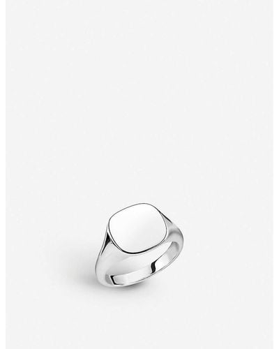 Thomas Sabo Rebel At Heart Sterling Silver Signet Ring - White