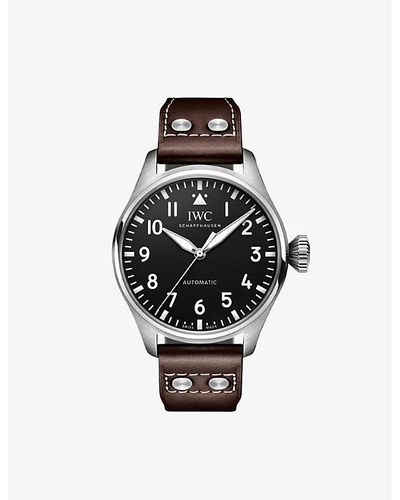 IWC Schaffhausen Iw329301 Big Pilot's Stainless-steel And Leather Automatic Watch - Brown