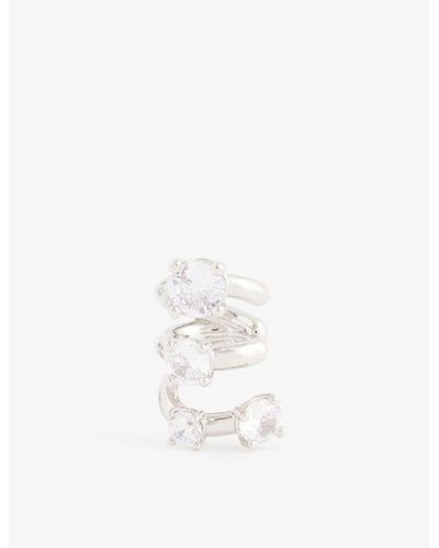 Panconesi Kismet Crystal-embellished Brass Ear Cuff - White