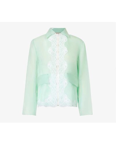 Christopher Kane Pretty Lace-embroidered Woven Jacket - Green