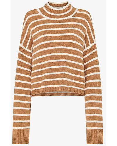 Whistles Striped Knitted Jumper - White