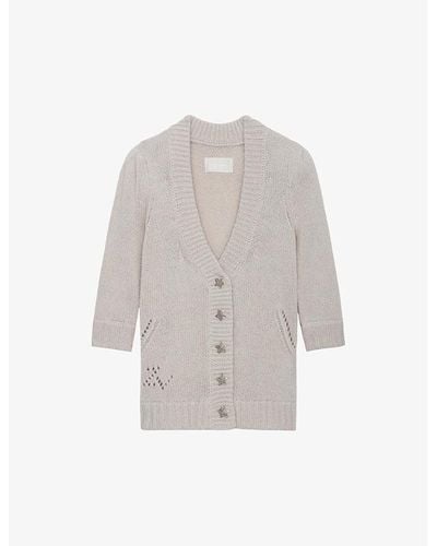 Zadig & Voltaire Betsy Star-button Cashmere Cardigan - White
