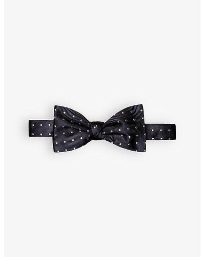 Eton Polka Dot-print Silk Bow Tie - Black