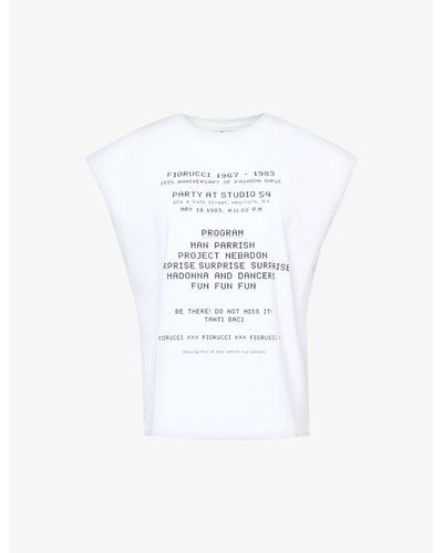 Fiorucci Invitation Text-print Cotton-jersey T-shirt - White