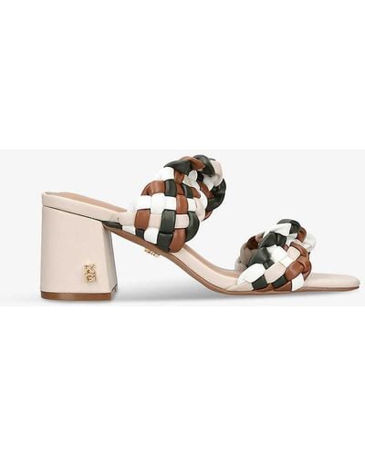 KG by Kurt Geiger Sofie Braided-strap Faux-leather Heeled Sandals - Multicolour