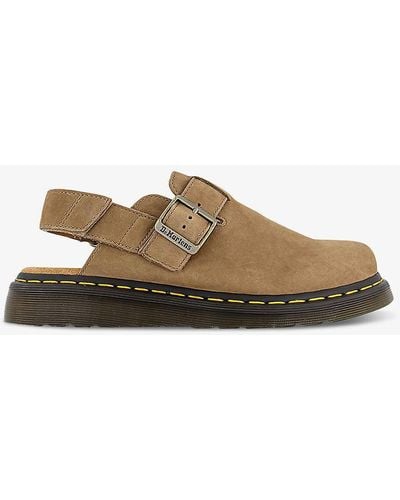 Dr. Martens Jorge Ii Flat Suede Leather Mules - Brown