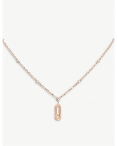 Messika Move Uno 18ct Rose-gold And Diamond Necklace - Metallic