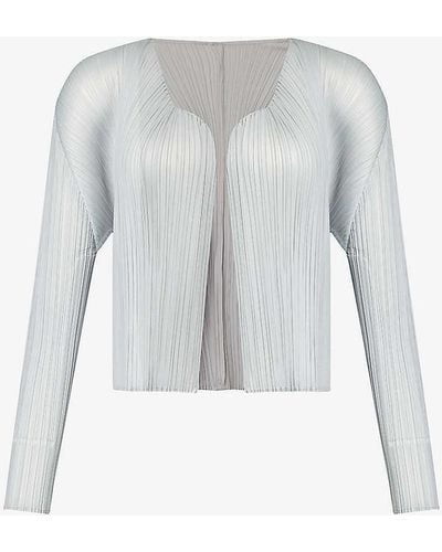 Pleats Please Issey Miyake Basics Pleated Knitted Top - White