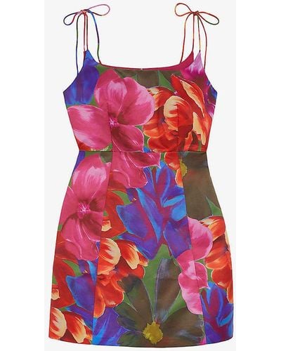 Ted Baker Col Jyneen Floral-print Woven Mini Dress - Red