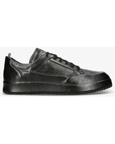 Officine Creative Ace Perforated Leather Low-top Trainers - Black